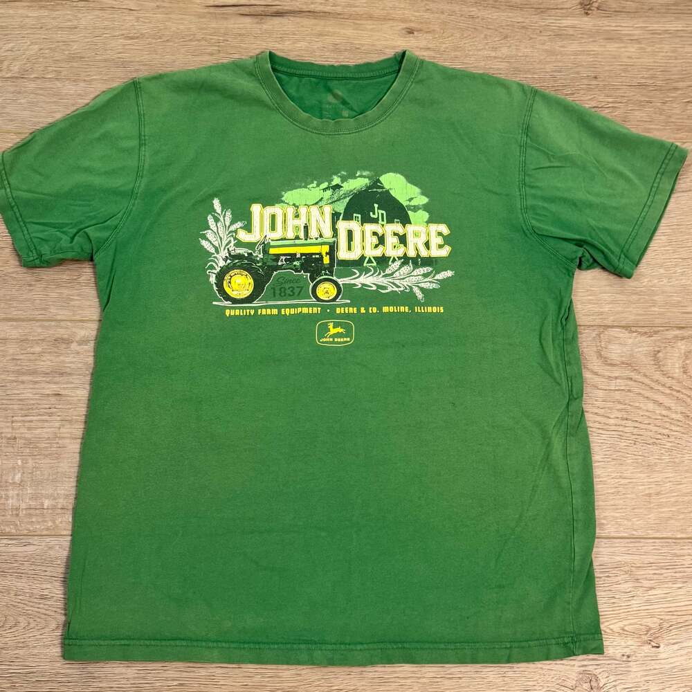John Deere Quality Farm Equipment Since 1837 Green Graphic Tractor T-Shirt